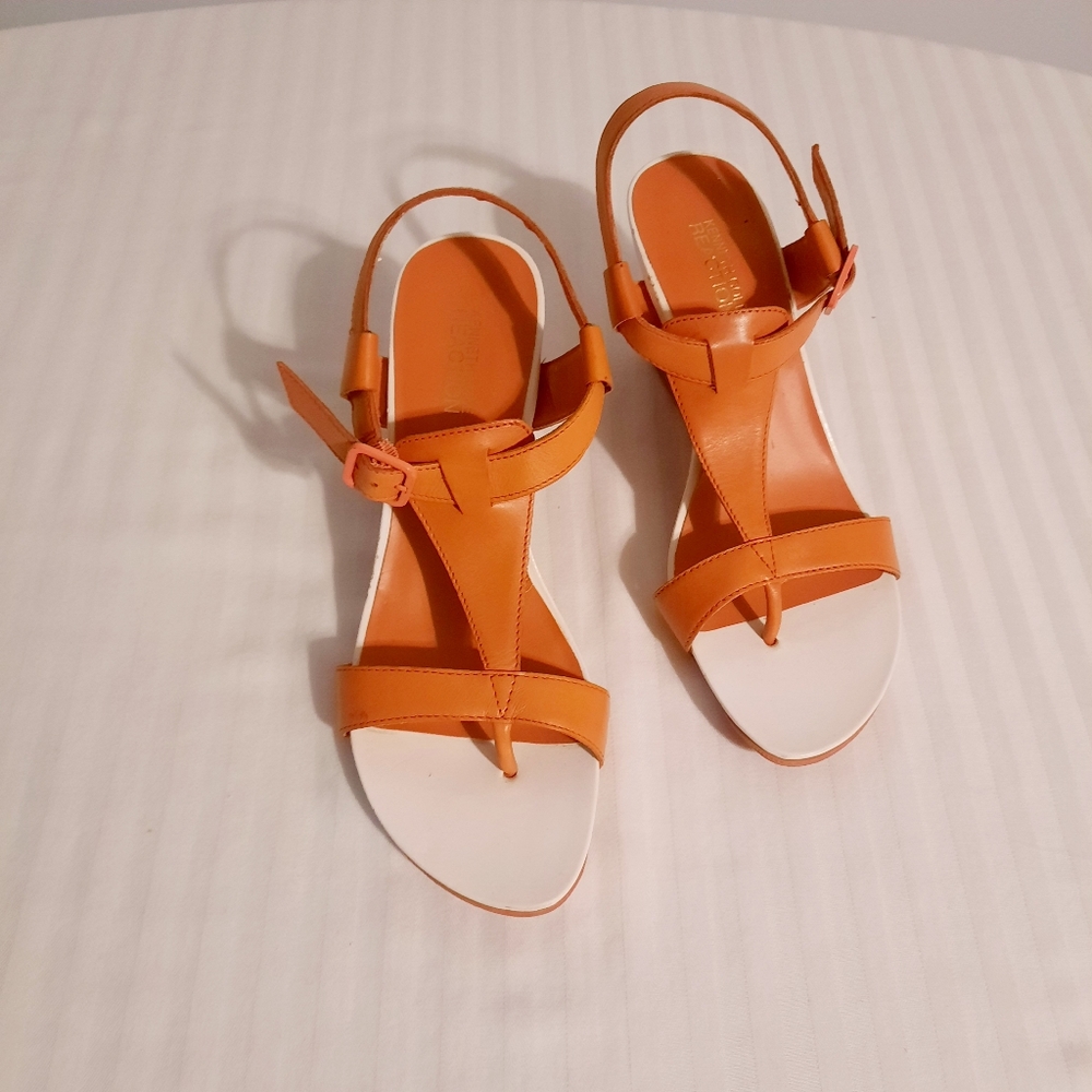 Orange Leather Sandals Size 8.5